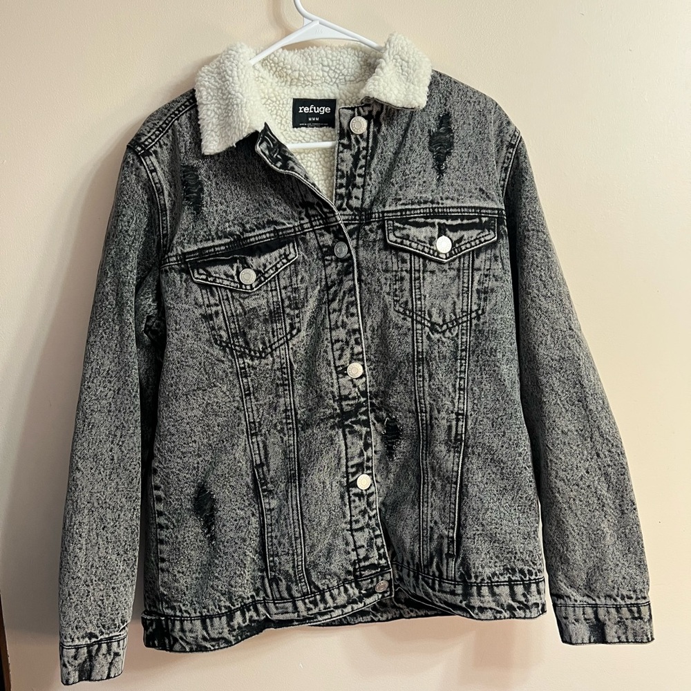 Cozy White and Black Sherpa Jacket